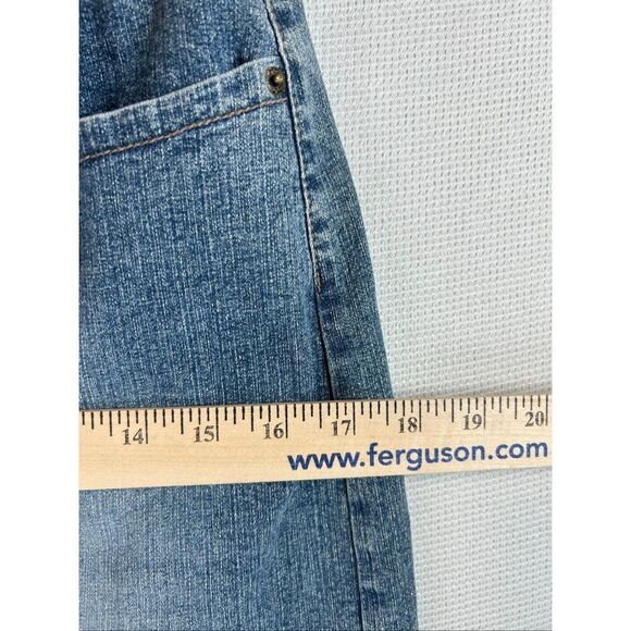 Vintage Y2K Denim Midi Skirt Blue Wash Split Hem Stretch Jeans Western Style - Picture 10 of 11